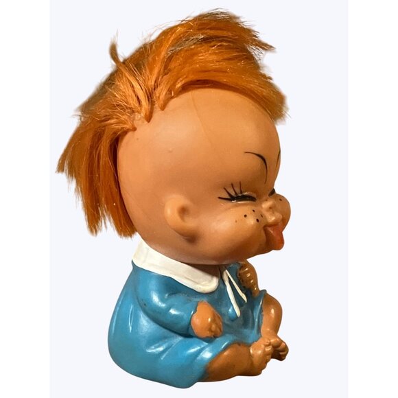 Moody Cutie Small Vintage Doll Sticking Tongue Out Blue Dress - Picture 4 of 11